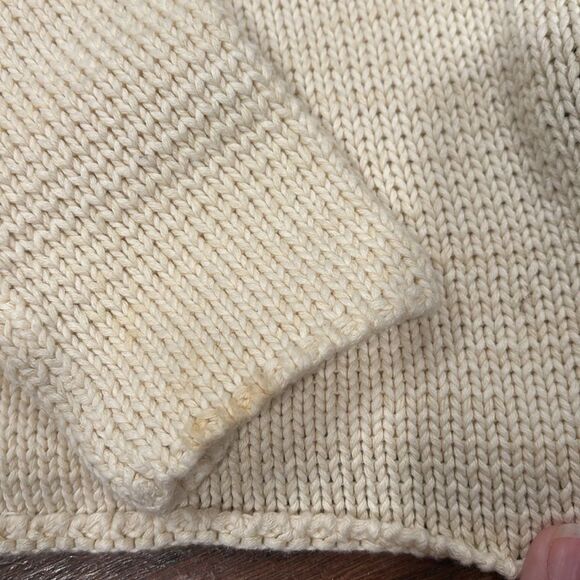 Ralph Lauren Boat Neck Intarsia Knit Sweater Pullover Cream Black Size Small - Picture 9 of 9